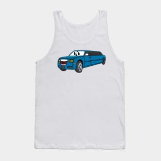 Cute happy blue Limousine cartoon car Tank Top